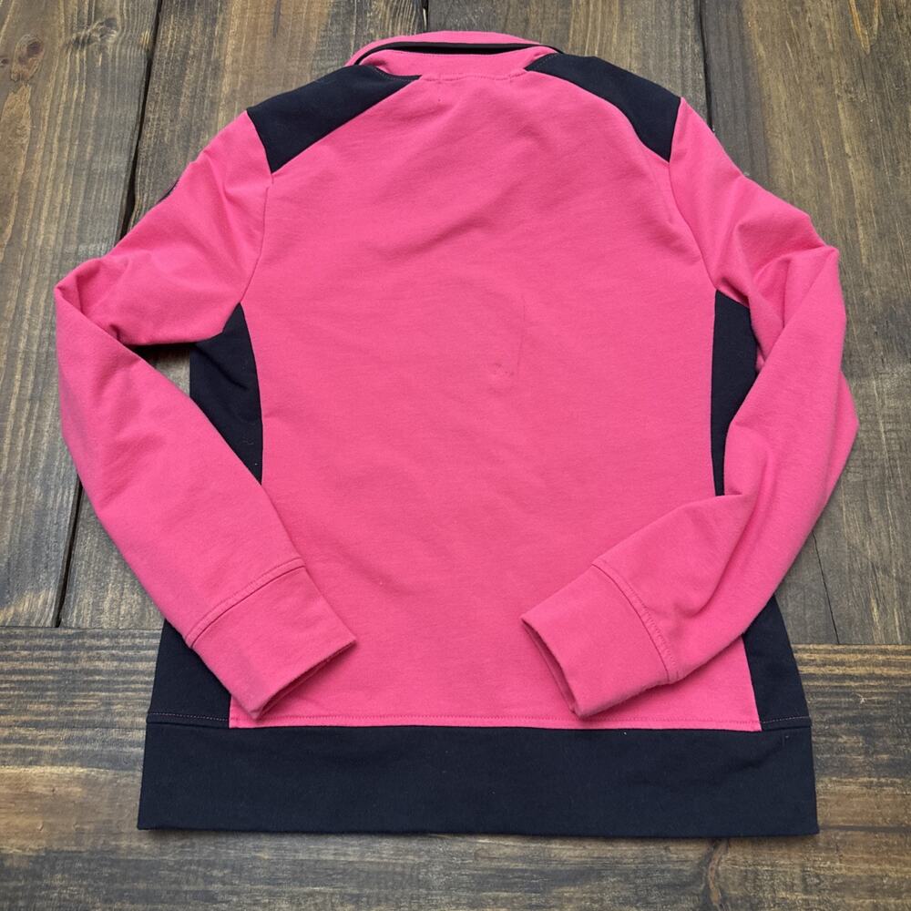 L-RL LAUREN ACTIVE COLORBLOCK PINK/BLACK FULL ZIP HIDDEN HOOD JACKET size PXS‎ - Picture 4 of 7